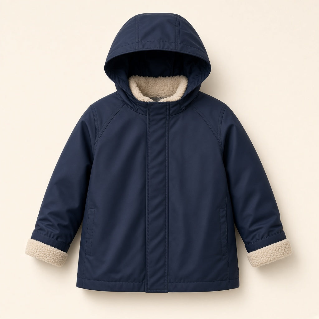 Vloena Palme rain jacket, marine navy, Google Shopping cutout on paper